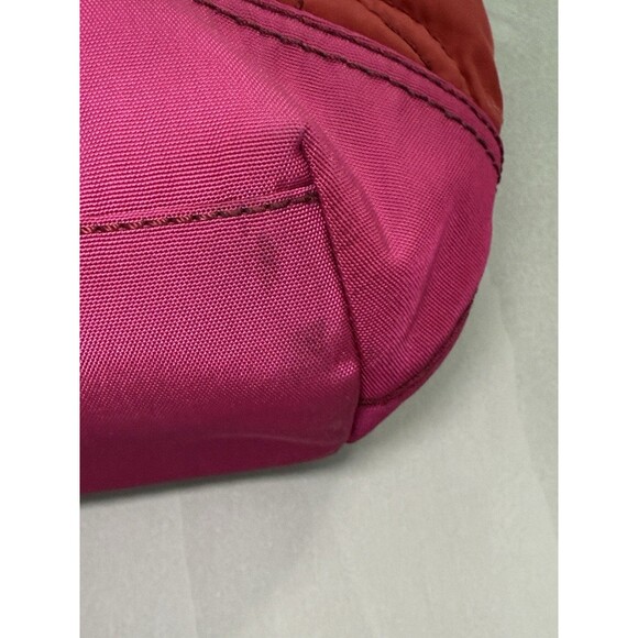 Women’s Fossil Quilted Key-Per Red Pink Shoulder Bag Handbag Leather‎ Trim - Picture 5 of 8